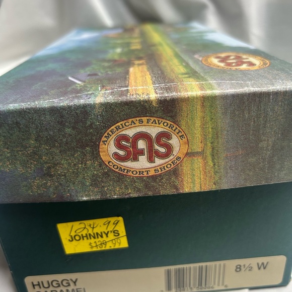 SAS Huggy Sandals Caramel Brown Leather Tripad Comfort Womens Size US 8.5 M - Picture 10 of 10